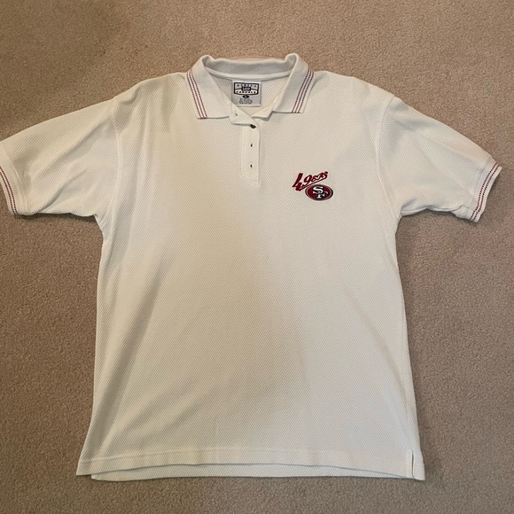 SF Forty Niner Lee Sport White Polo Shirt with Red trim and Logi - Picture 1 of 4